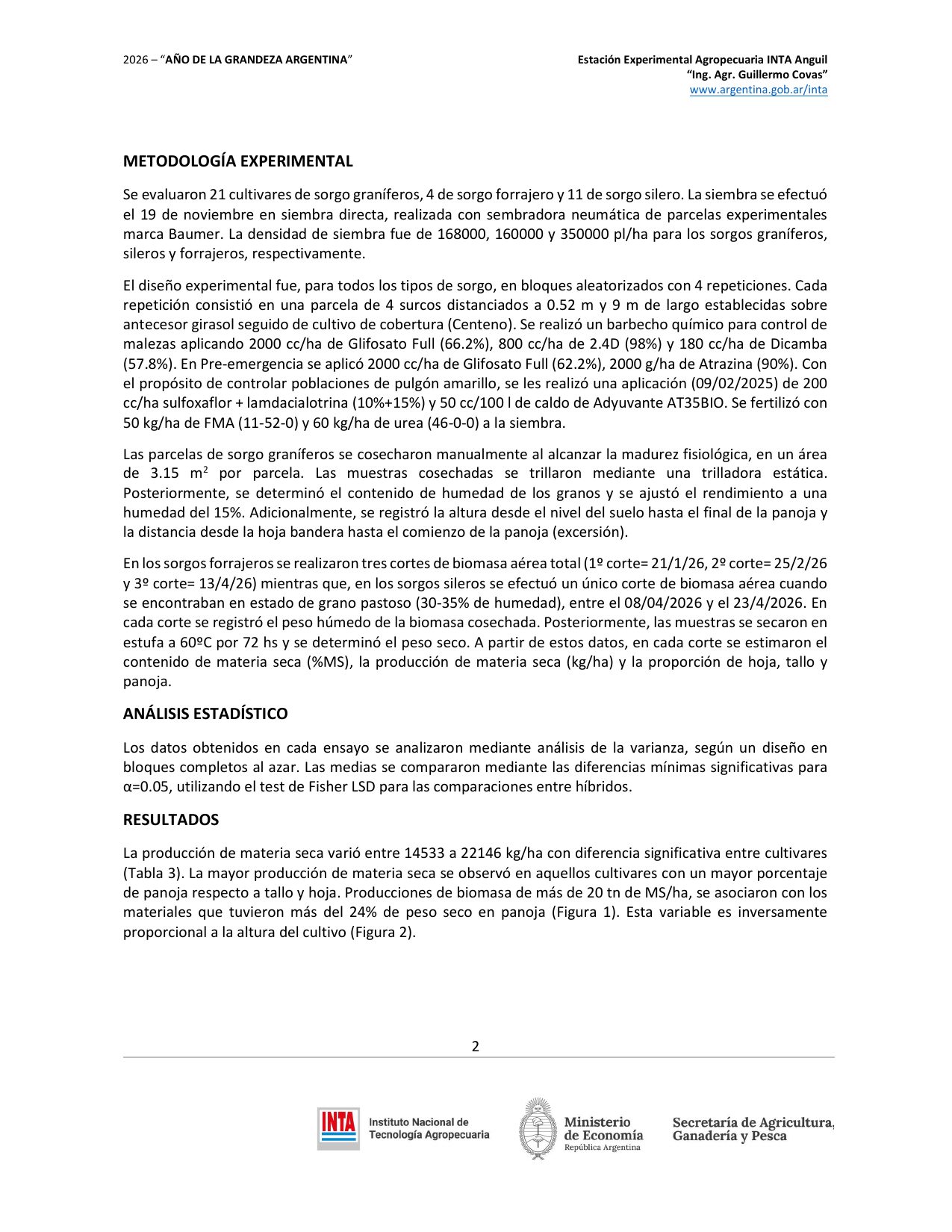 INTA Anguil - Sorgos graníferos, forrajeros y sileros - página 2